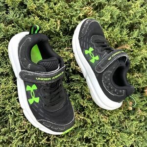 Under Armour Kids Assert 10 Running Sneakers Little Kids Size 13 Black And Green
